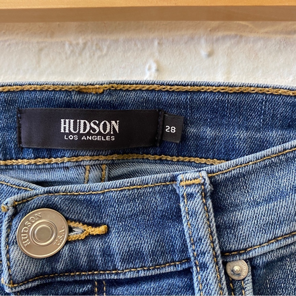 Hudson || Barbara High Waist Straight Jeans Omega Wash Blue 28 - Picture 4 of 12